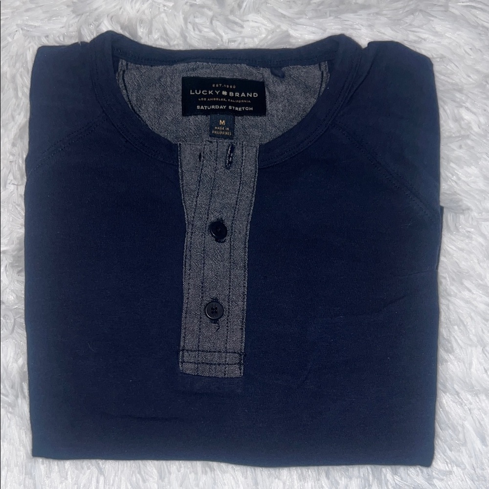 Lucky Brand Dark Blue Henley Top